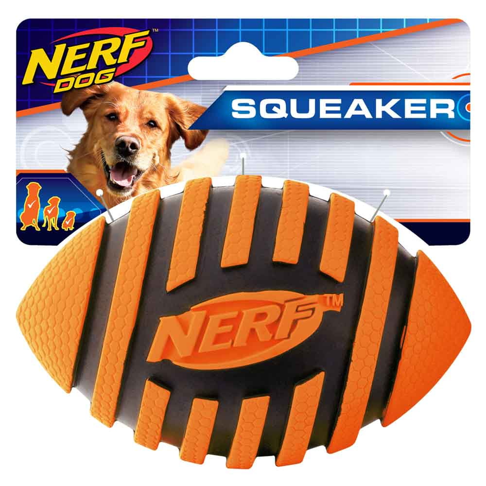 Juguete Para Perros Nerf Dog - Mancuerna Chirriadora Mediana, Goma Duradera Para Masticar Y Jugar