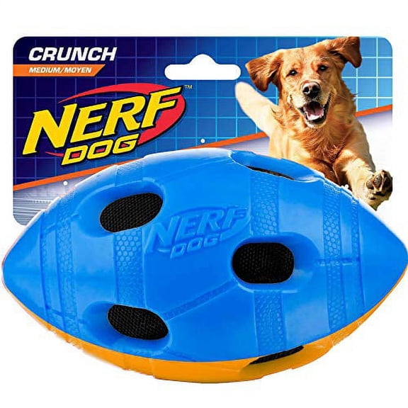 Nerf Dog 6in TPR Bash Crunch Football - Blue/Orange