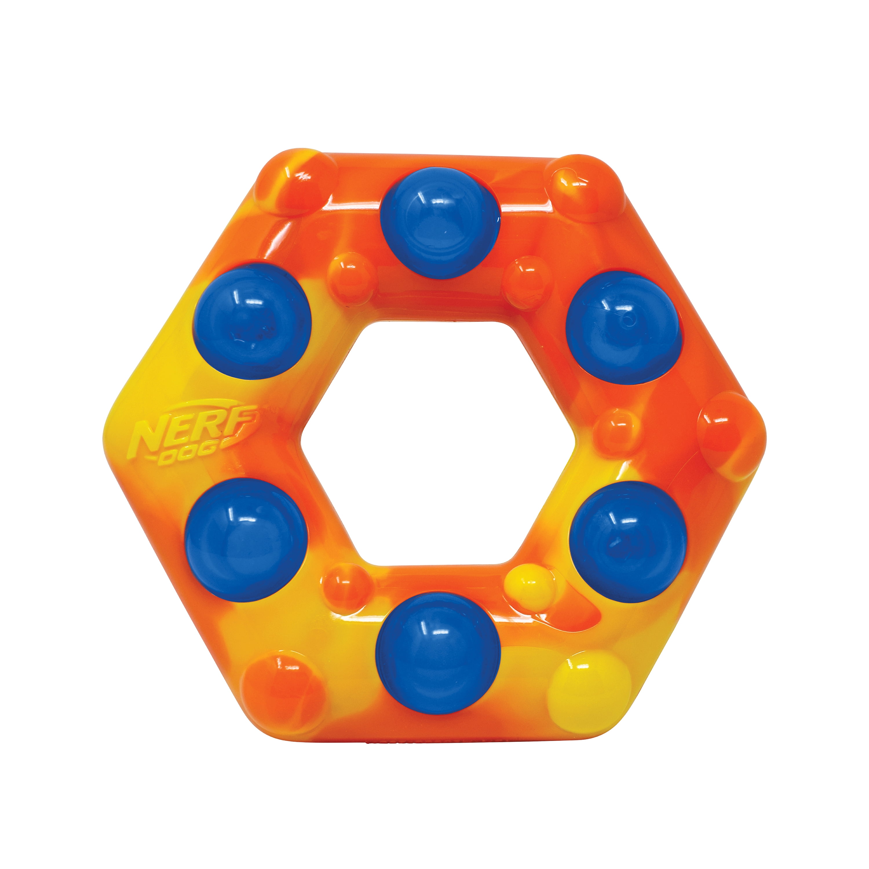 Nerf Dog LED Light Up & Squeak Hex Ring Chew Toy, 6 inch - Walmart.com