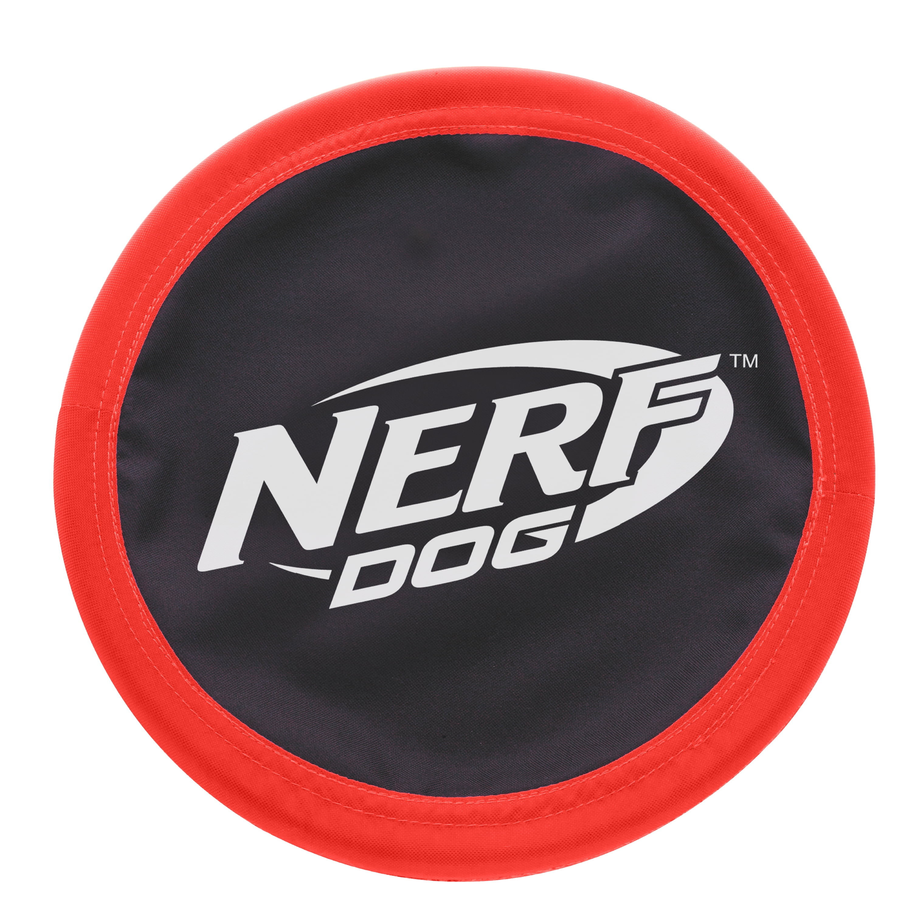 Nerf Dog Toy - 11'' Nylon Frisbee Flyer Pet Toy - Black/Red