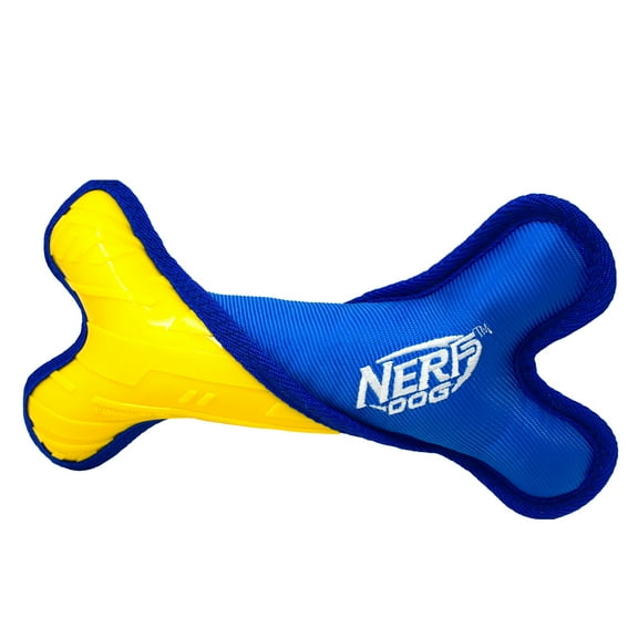 Nerf Dog Solid Tuff Nylon Rubber Bone Dog Toy, 11 inch