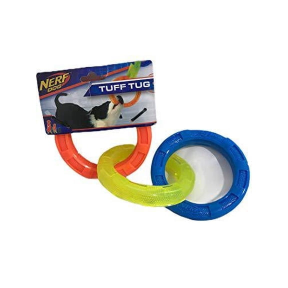Nerf Dog 11.5 Inch Interactive Tug Rings Toy for Dogs