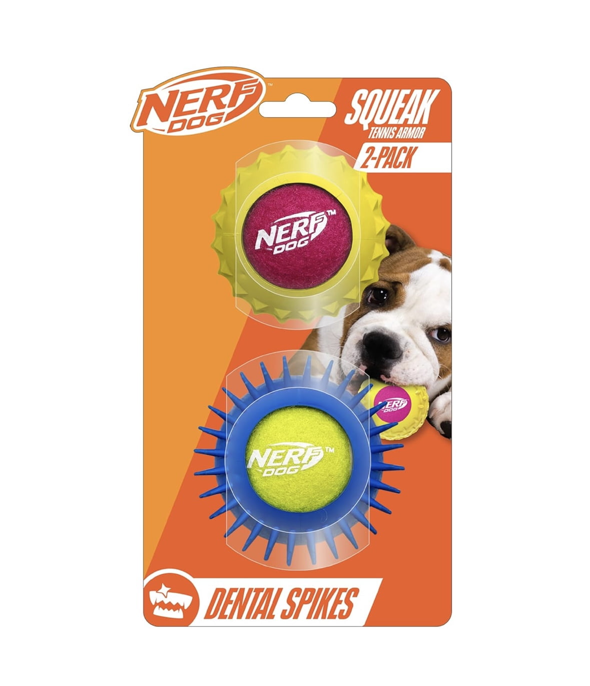 Nerf Dog Tennis Armor Squeaky Ball (2 Pack)