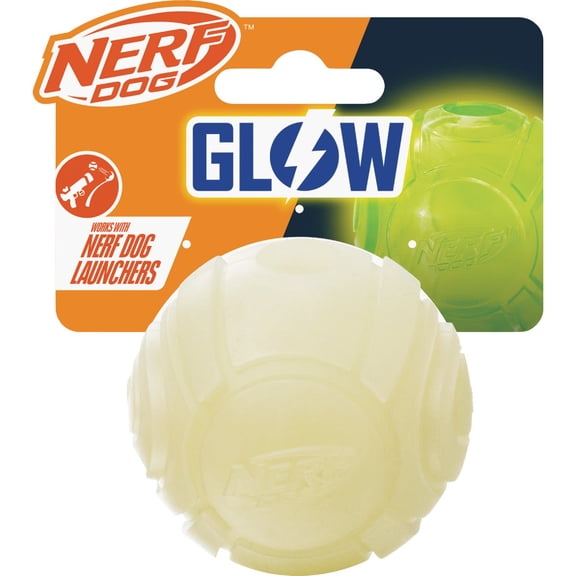 Nerf Dog Tennis Ball Blaster Dog Toy - Glow Reload Ball - 2.5 Inch, White