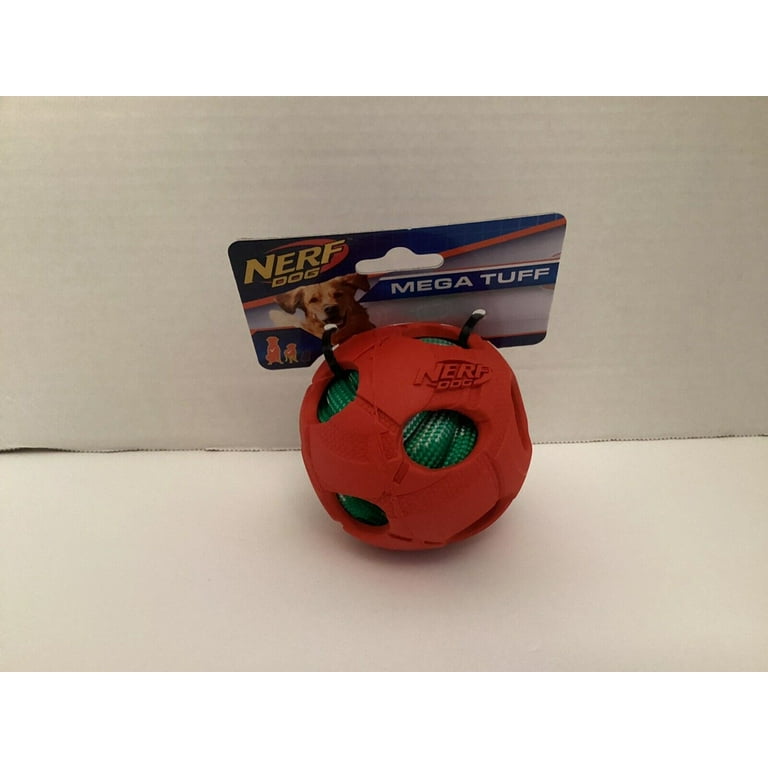 Nerf Dog Valentines Mega Tuff Ball Red Green Dog Toy
