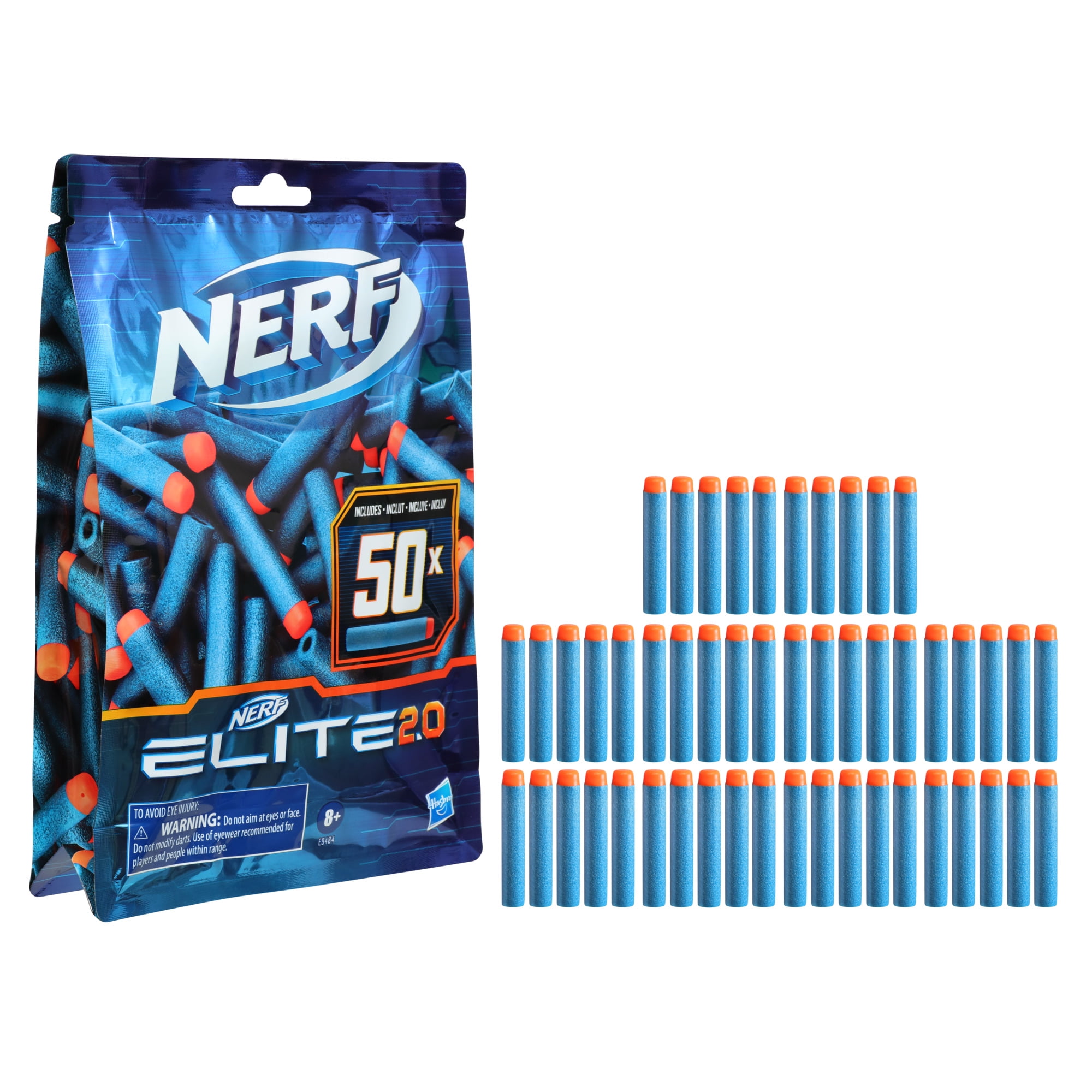 Nerf Elite 2.0 50 Dart Refill Pack Includes 50 Official Elite 2.0 Darts Compatible With All Nerf Elite Blasters Kids Toys for Outdoor Summer Games