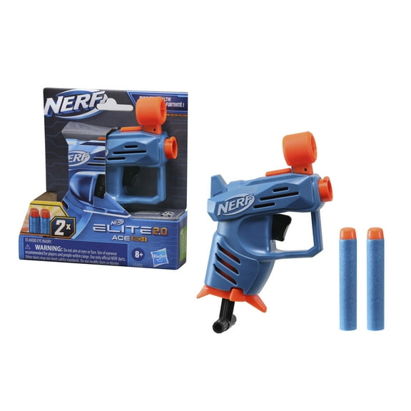Nerf Elite 2.0 Ace SD-1 Dart Blaster, 2 Nerf Elite Darts, Pull Down Priming, Onboard 1-Dart Storage, Boys and Girls, Ages 8 and up