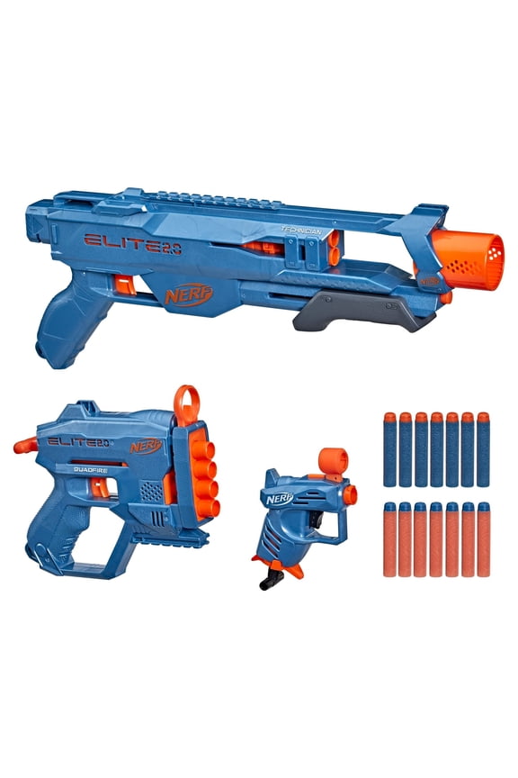 Elite 2.0 Loadout 3-Blaster Pack, Technician DS-2, Quadfire QS-4, and Ace SD-1 Blaster