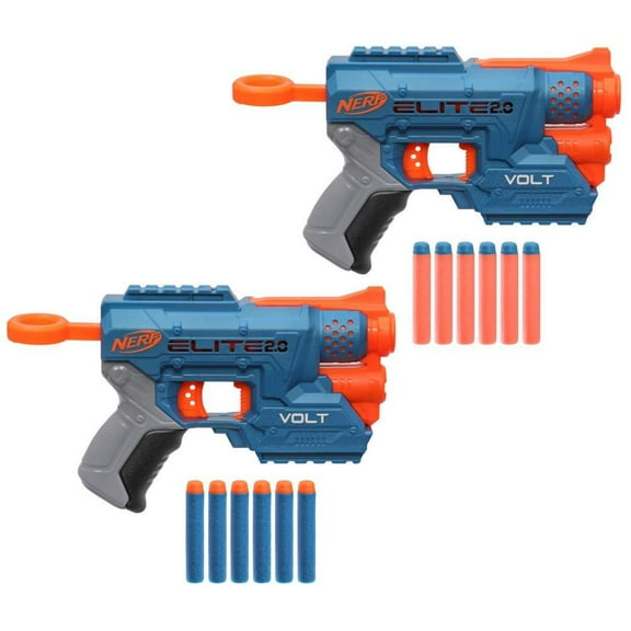Nerf Elite 2 Volt Battery Powered SD-1 Blaster with 12 Nerf Elite Darts (2 Pack), Multicolor