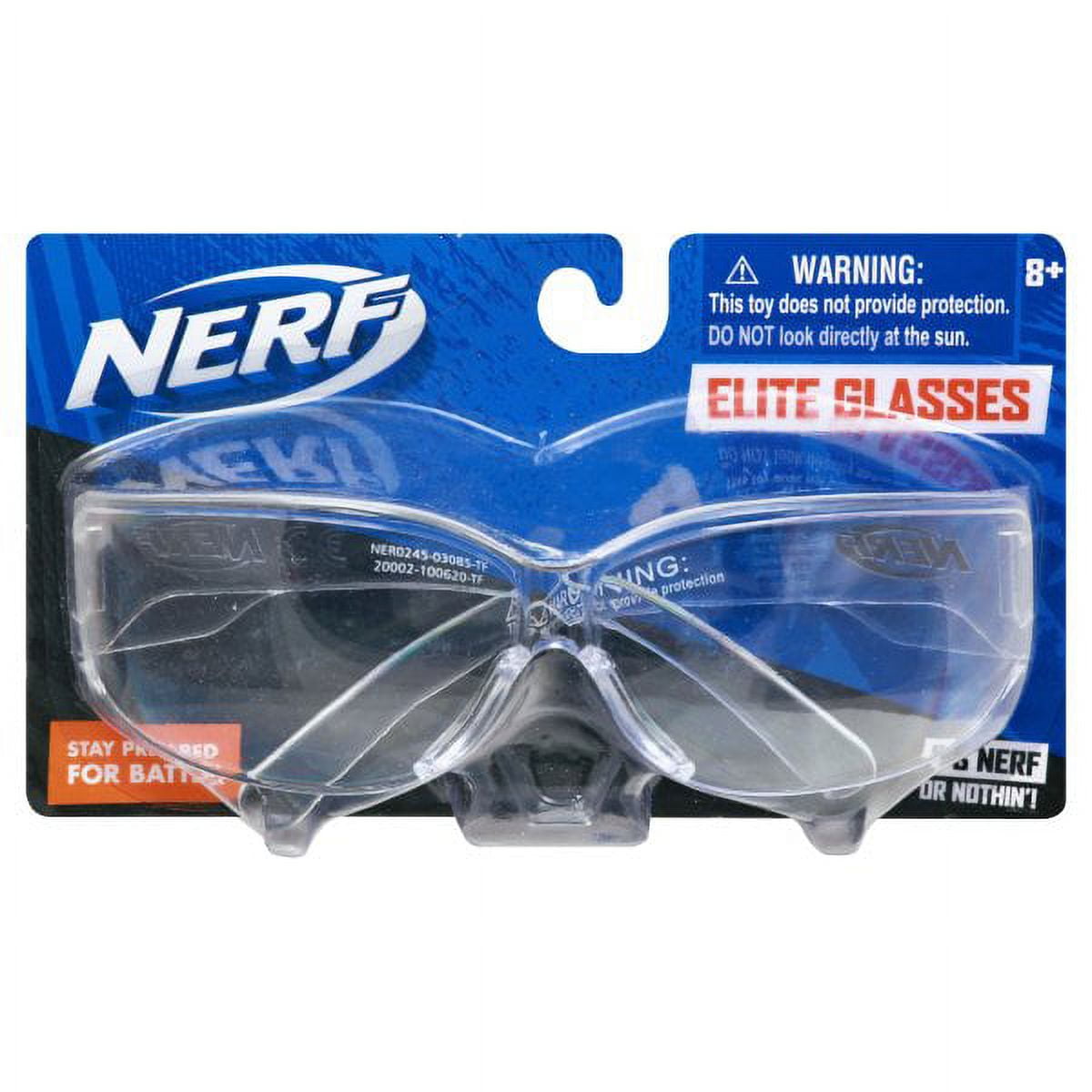 NERF Elite Goggles, Transparent/Clear Impact-Resistant Tactical Eyewear,  for use Blaster - Stay Prepared & Protected for Battle - One Size Fits All