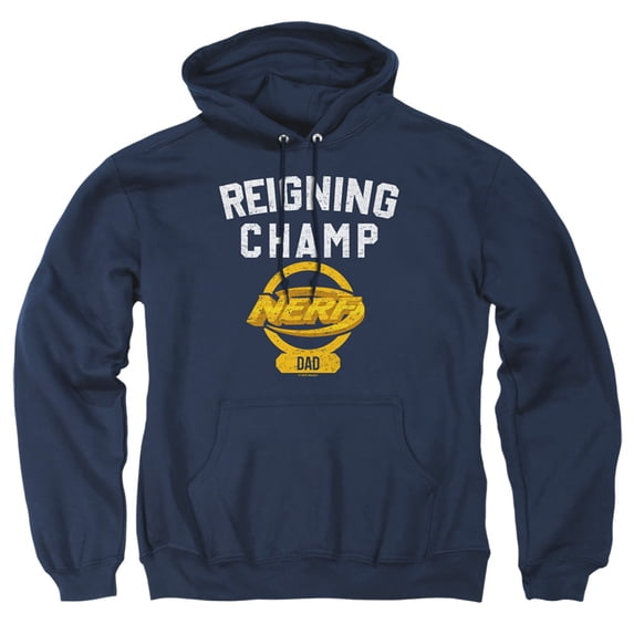 Nerf Father's Day Reigning Champion Adult Pull-Over Hoodie, Navy, X-Large