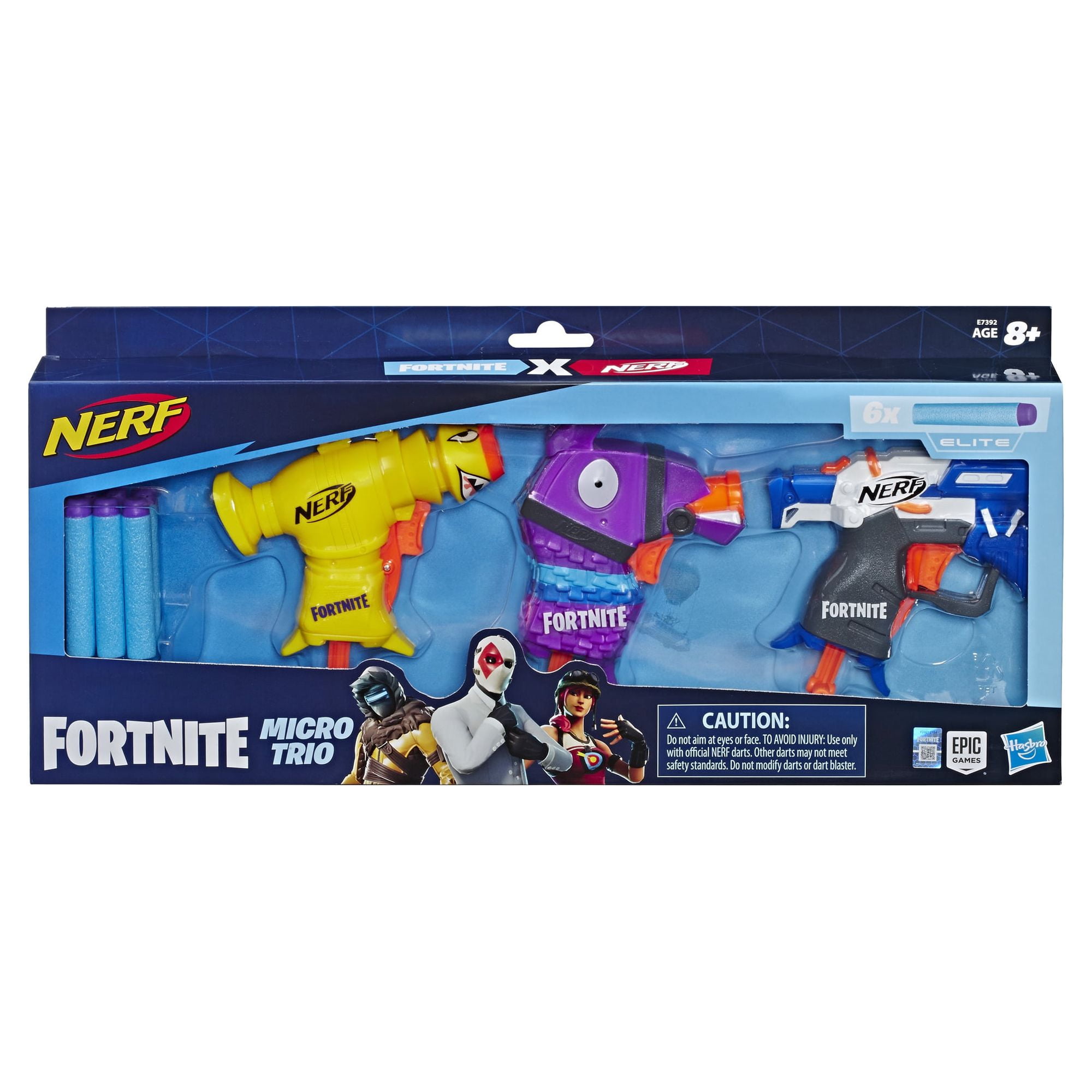 NERF Fortnite DP-E Exclusive Dart Blaster Toy Dual 3-Dart Blasting