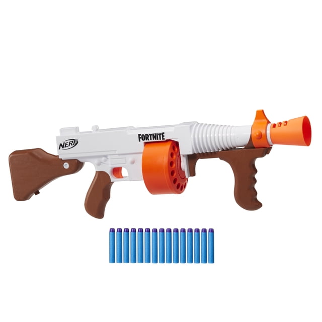 Nerf Fortnite DG Blaster with 15-Round Rotating Drum, Pump Action, Official Nerf Elite Darts