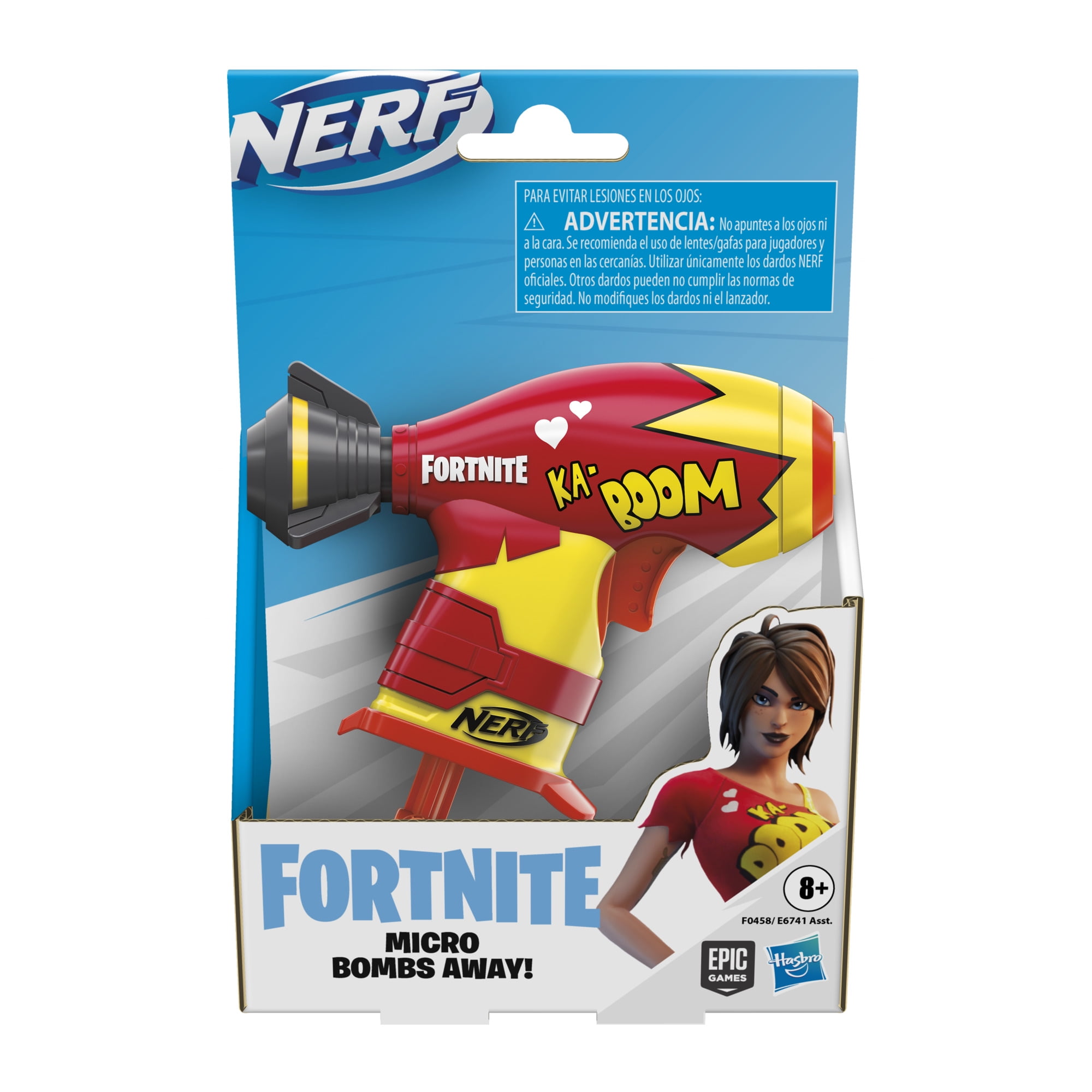 Nerf Fortnite Micro Bombs Away Dart Blaster with 2 Darts Kids Toys for Outdoor Summer Games Ages 8 and Up