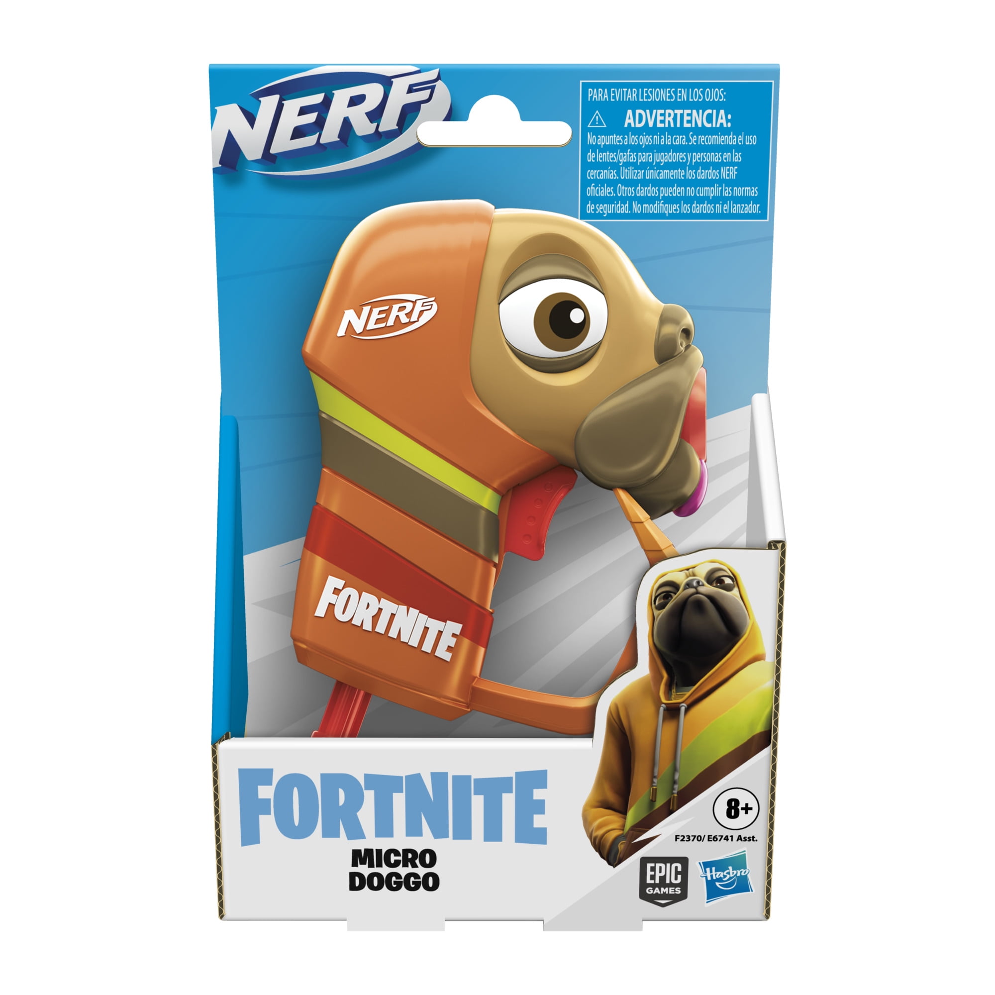 Nerf Fortnite Micro Doggo Mini Dart Blaster with 2 Elite Darts Kids Toys for Outdoor Summer Games Ages 8 and Up