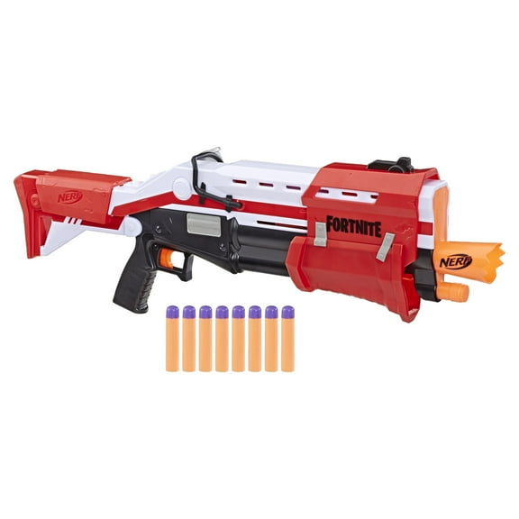 Open Box Nerf Fortnite TS Nerf Pump Action Dart Blaster with 8 Nerf Mega Darts