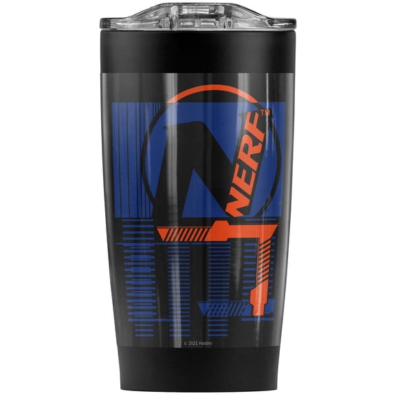 Nerf/Grid Stainless Steel Tumbler 20 oz Coffee Travel Mug/Cup, Vacuum Insulated & Double Wall with Leakproof Sliding Lid | Great for Hot Drinks and Cold Beverages
