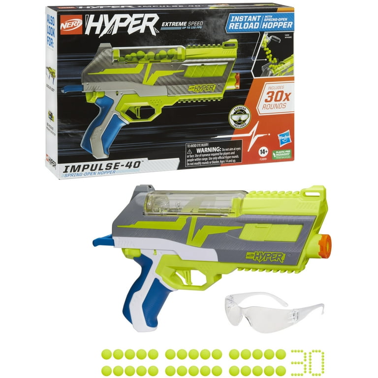 Nerf Hyper Impulse 40 Blaster, 110 FPS, 30 Rounds, Spring Hopper