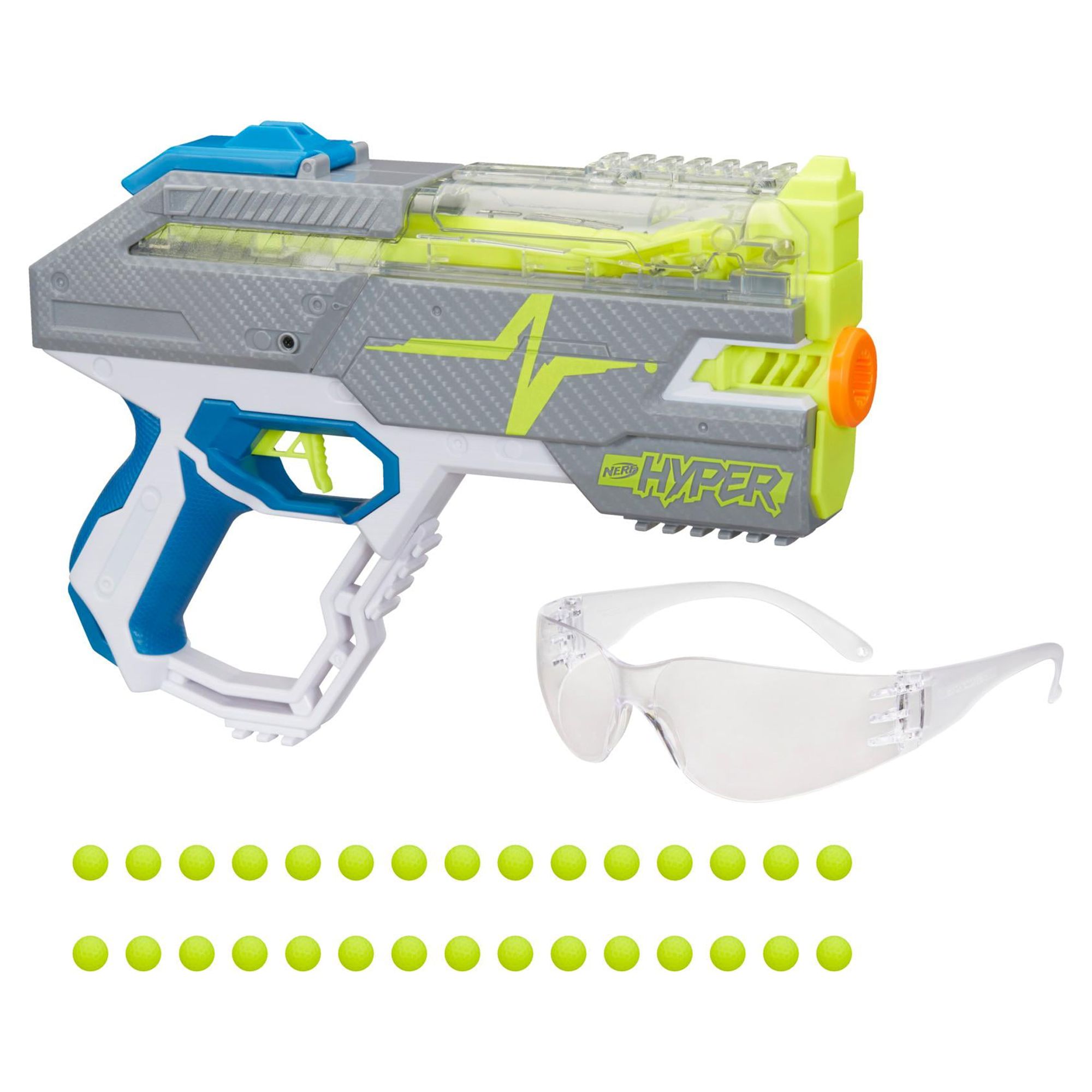 Nerf Hyper Rush-40 Pump-Action Blaster and 30 Nerf Hyper Rounds, 110 FPS Velocity, Easy Reload, 40-Round Capacity - image 1 of 8