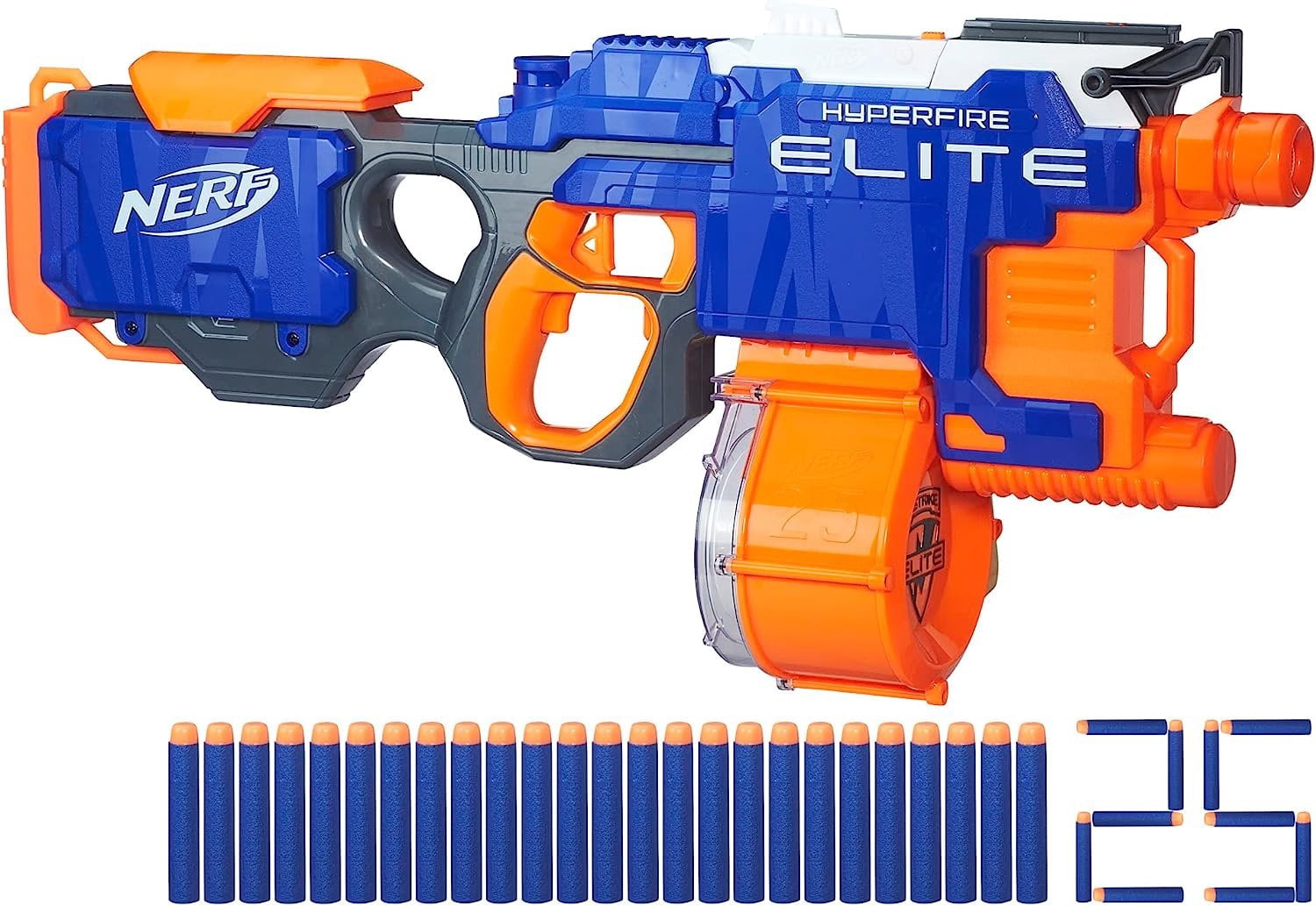 Nerf N-Strike Elite HyperFire Blaster, Motorized, 25-Dart Drum