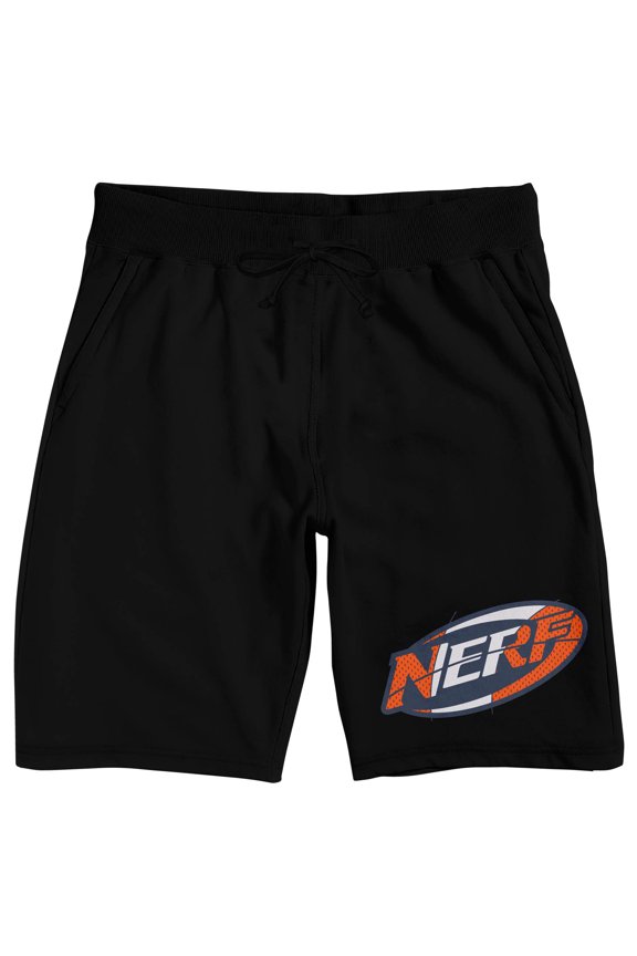 Nerf Logo Men's Black Lounge Shorts-XL