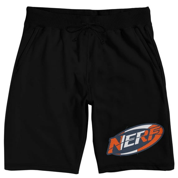 Nerf Logo Men's Black Lounge Shorts-XXL