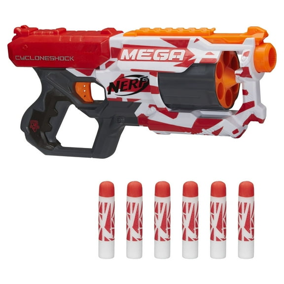 Nerf Mega CycloneShock Blaster with 6 Nerf Darts,