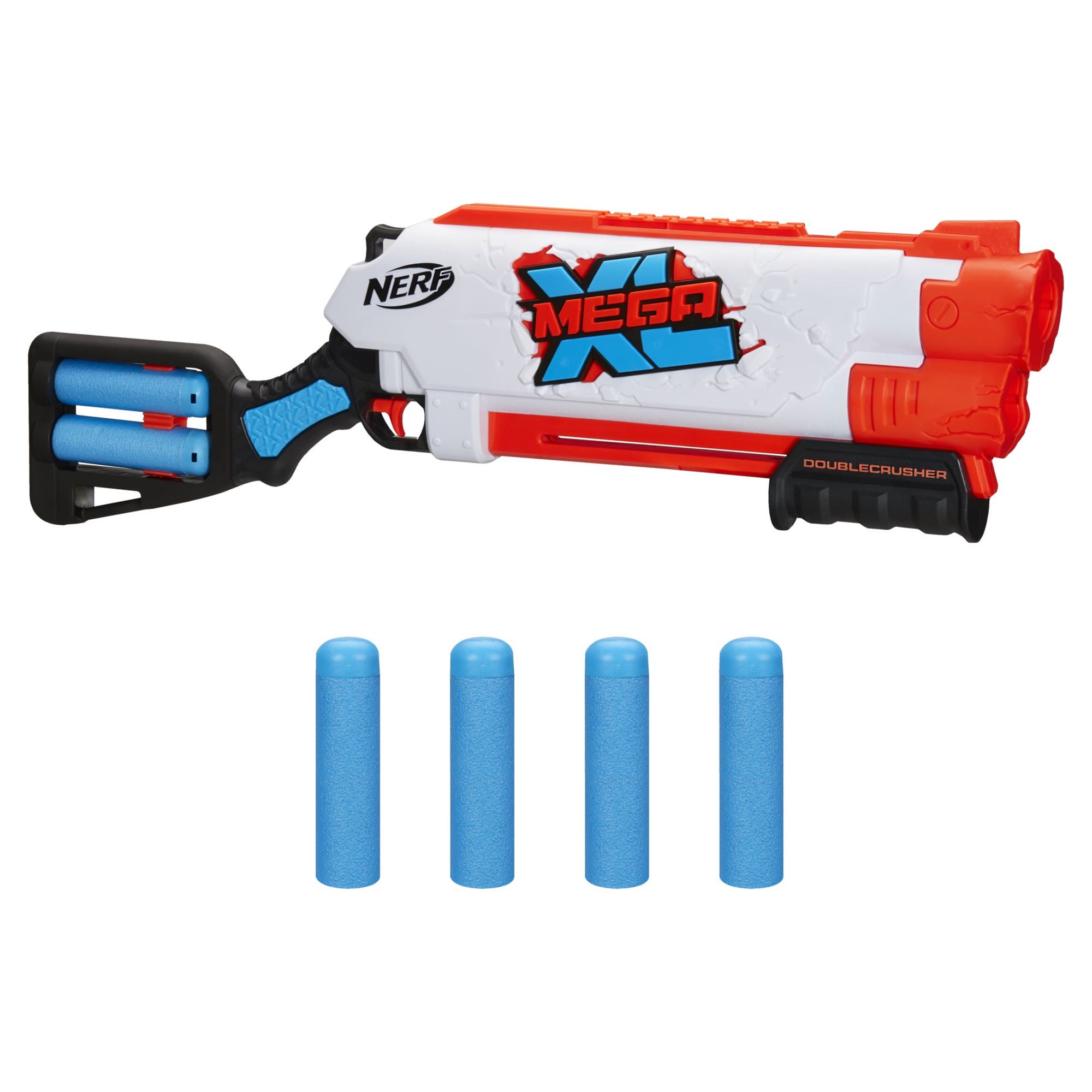 Nerf Mega XL Double Crusher Blaster, 4 Mega XL Whistler Darts - image 1 of 9