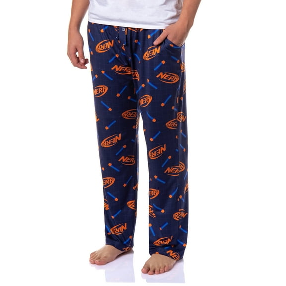 Nerf Men's Pajamas Logo and Darts All-Over Print Sleep Pants PJ Lounge Bottoms