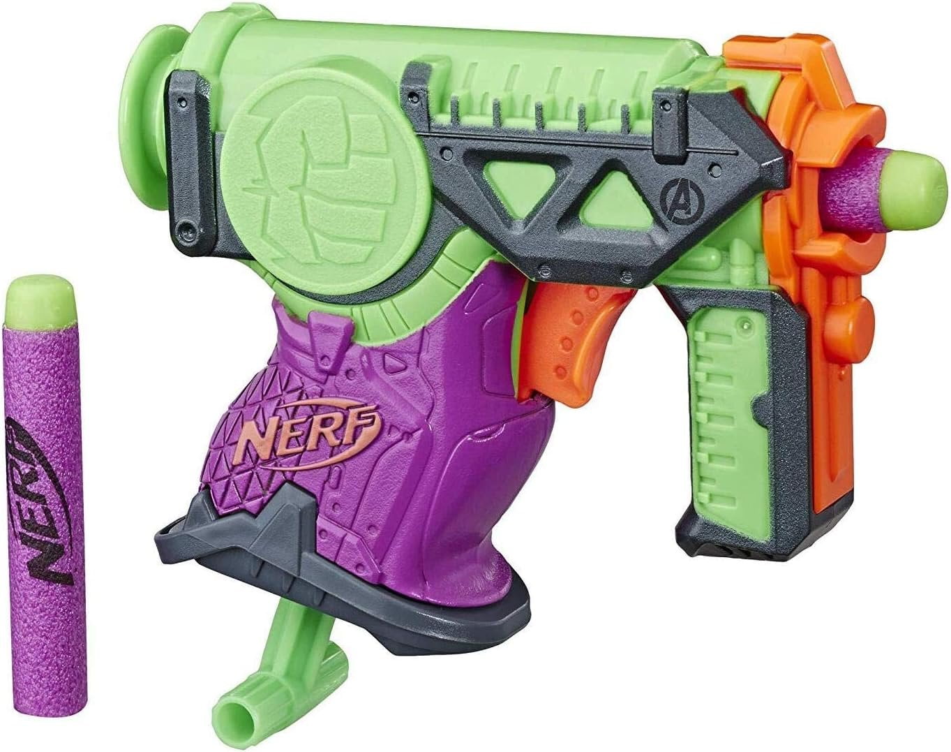 Nerf MicroShots Marvel's Hulk Blaster Toy Includes 2 Nerf Elite Darts