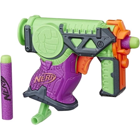 Nerf MicroShots Marvel's Hulk Blaster Toy Includes 2 Nerf Elite Darts