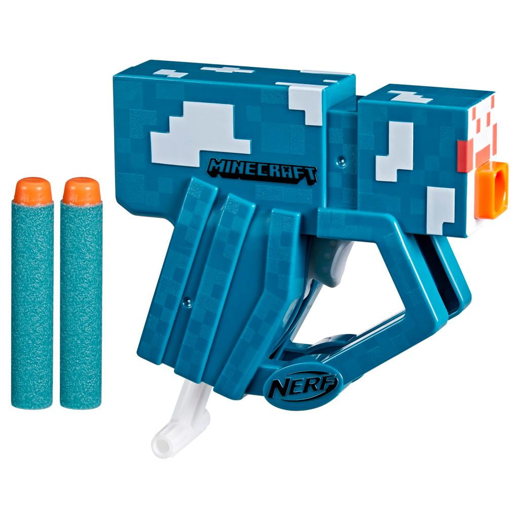 Nerf MicroShots Minecraft Cave Spider Blaster, Includes 2 Nerf Elite ...