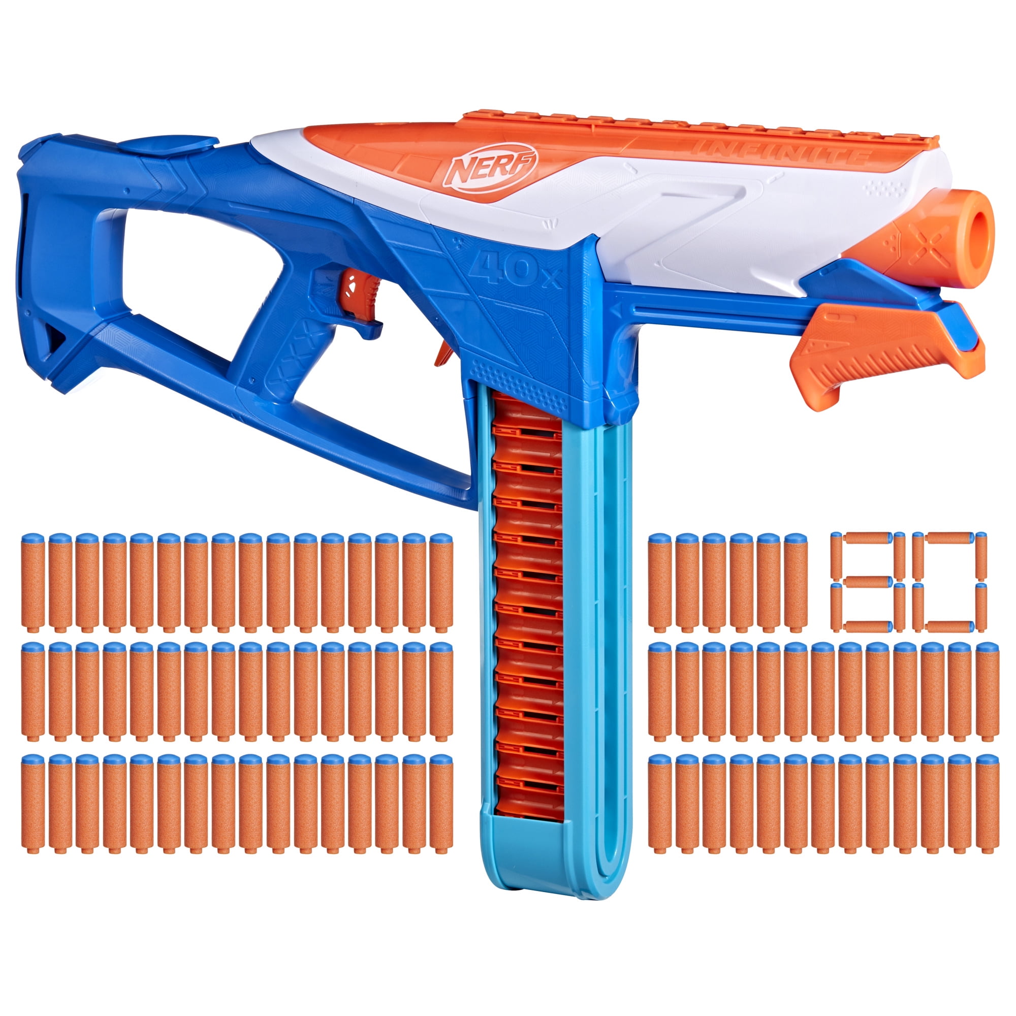 Nerf N Series Infinite Blaster, 80 Nerf N1 Darts Compatible Only with N Series Blasters, Christmas Gifts for Kids, Ages 8+