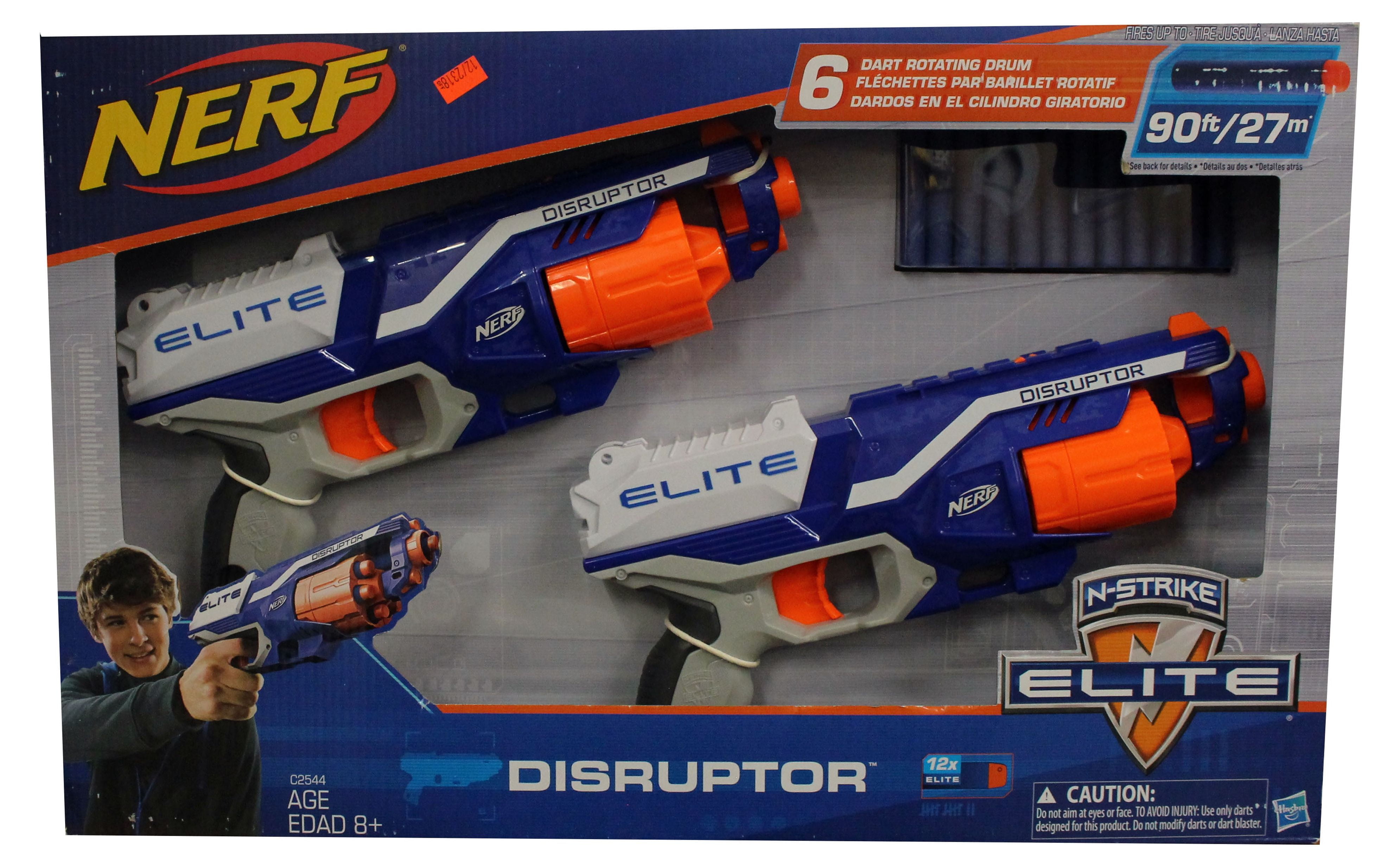 NERF Disruptor Elite Blaster - 6-Dart Rotating Drum, Slam Fire, Includes 6  Official Nerf Elite Darts - for Kids, Teens, Adults