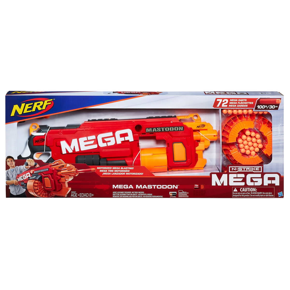 NEW Nerf N-Strike Mega Mastodon Soft Toy Dart Gun Mega Blaster 24 Darts