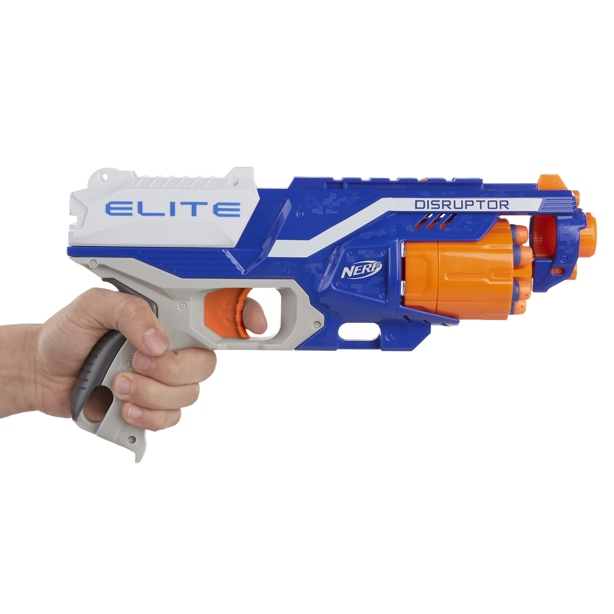  Nerf Disruptor Elite Blaster - 6-Dart Rotating Drum, Slam Fire,  Includes 6 Official Nerf Elite Darts - for Kids, Teens, Adults, (  Exclusive) : Toys & Games