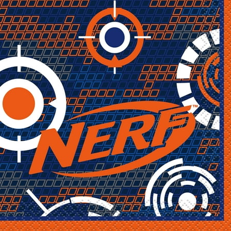 Nerf Party Paper Beverage Napkins, 5 in, 16ct