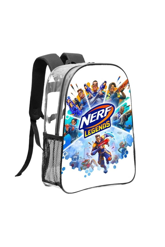 Nerf Pattern Transparent Backpack Lightweight And fashionable Showcasing Personality And Leading The Trend