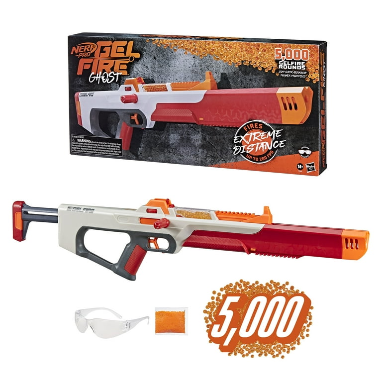 Nerf Pro Gelfire Ghost Blaster, Boost Barrel, 5000 Gel Rounds, Eyewear, For  Ages 14+