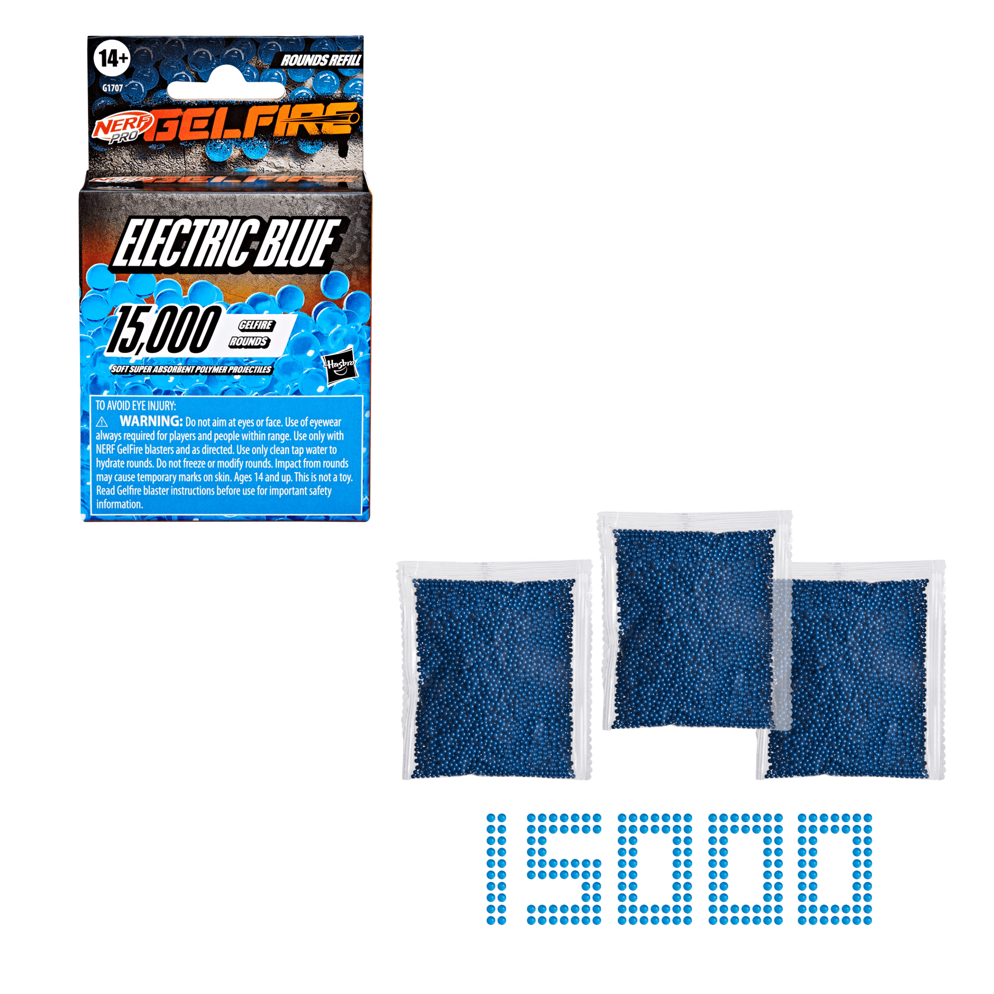 Nerf Pro Gelfire Round Refill, 15,000 Gel Rounds, for Use with Nerf Pro Blasters, Ages 14+