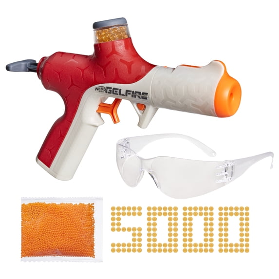 Nerf Pro Gelfire Twist Shot Blaster, 5,000 Gelfire Rounds, Integrated Hopper, Eyewear, Ages 14+
