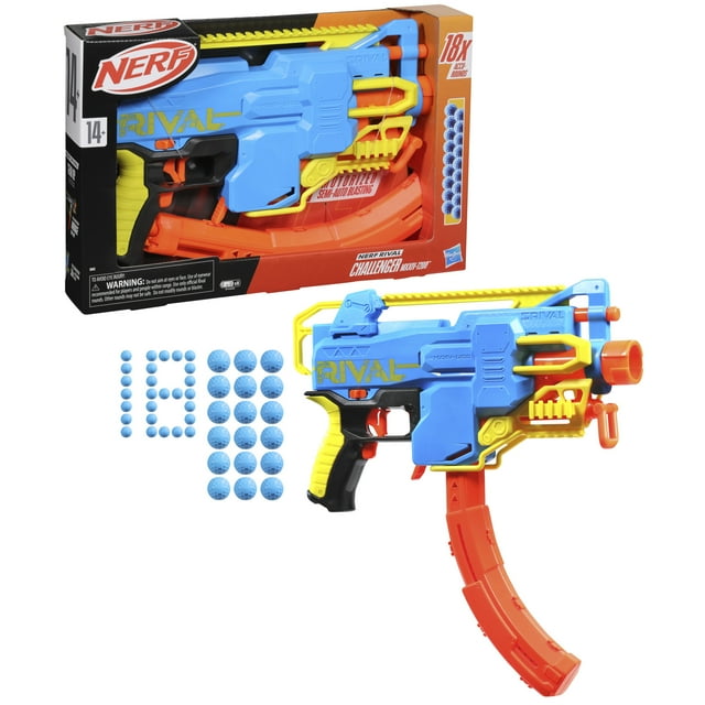 Nerf Rival Challenger MXXIV-1200 Motorized Blaster, Curved 12 Round ...