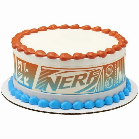Nerf Shots and Goals PhotoCake Edible Cake Border Strips Icing Image,