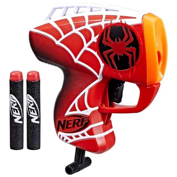 Nerf Spider-Man: Across The Spider-Verse, Miles Morales Dart Blaster, 2 Nerf Elite Darts