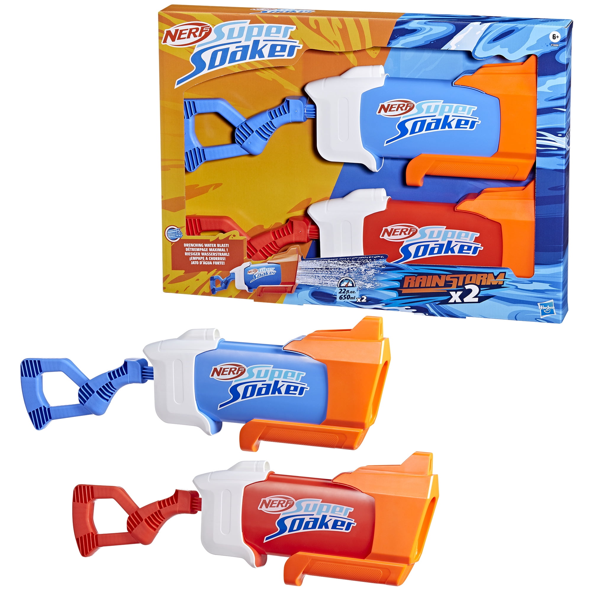 Nerf Super Soaker Rainstorm Riot Water Blaster, 2-Pack