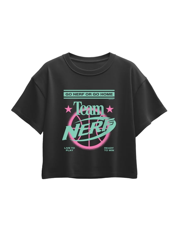 - Team Nerf Girls' Short Sleeve Boxy Graphic T-Shirt