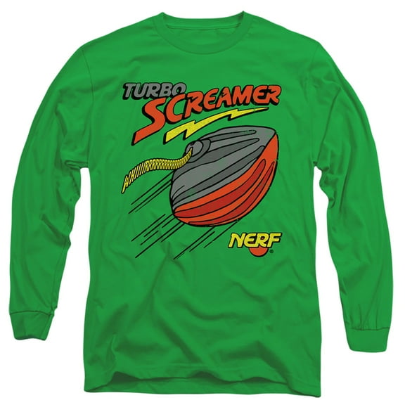 Nerf Turbo Screamer Long Sleeve Adult 18/1 T-Shirt Kelly Green