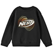 Nerf Twisted Logo Crew Neck Long Sleeve Black Boy's Sweatshirt
-XS