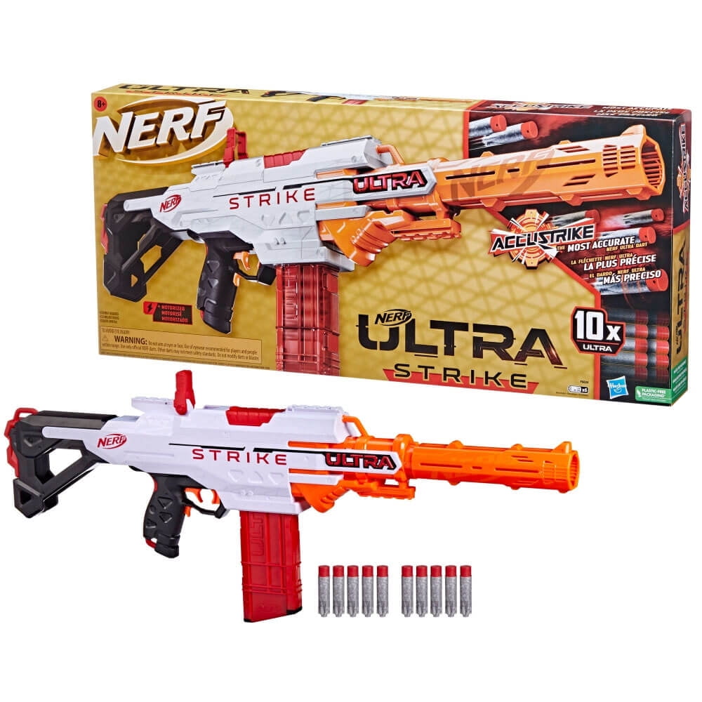 NERF ULTRA & STRIKE トイガンセット Motorized Nerf Ultra Strike Blaster with 10-Dart Clip & AccuStrike