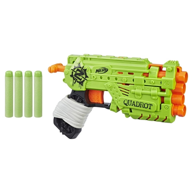 Nerf Zombie Strike Quadrot Blaster, for Kids Ages 8 and Up, Includes 4 Darts